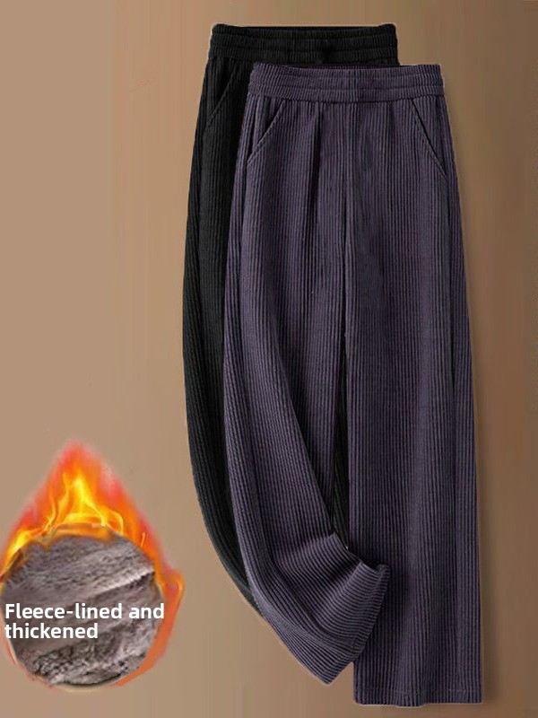 Corduroy Pant Warm - Thiened Fce Wide Leg Pants High