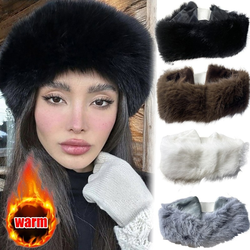 Wide Band Fur Headband Winter  - Fleece Ear Warmer Band 리뷰 및 가격