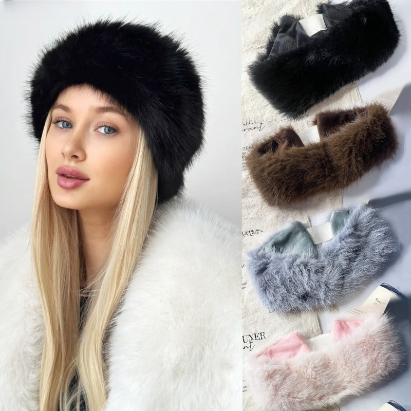 Wide Band Fur Headband Winter  - Fleece Ear Warmer Band 리뷰 및 가격