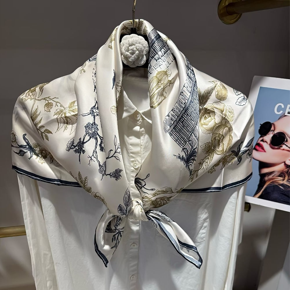 [BYSIFA] Blue White 100% Silk  - Shawl Wrap Winter 리뷰 및 가격