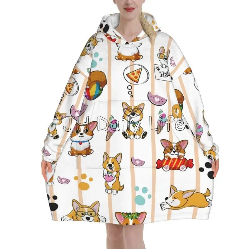 Cute Corgi Dog Wearable Hoodie - Sherpa Hoodie Fleece 리뷰 및 가격