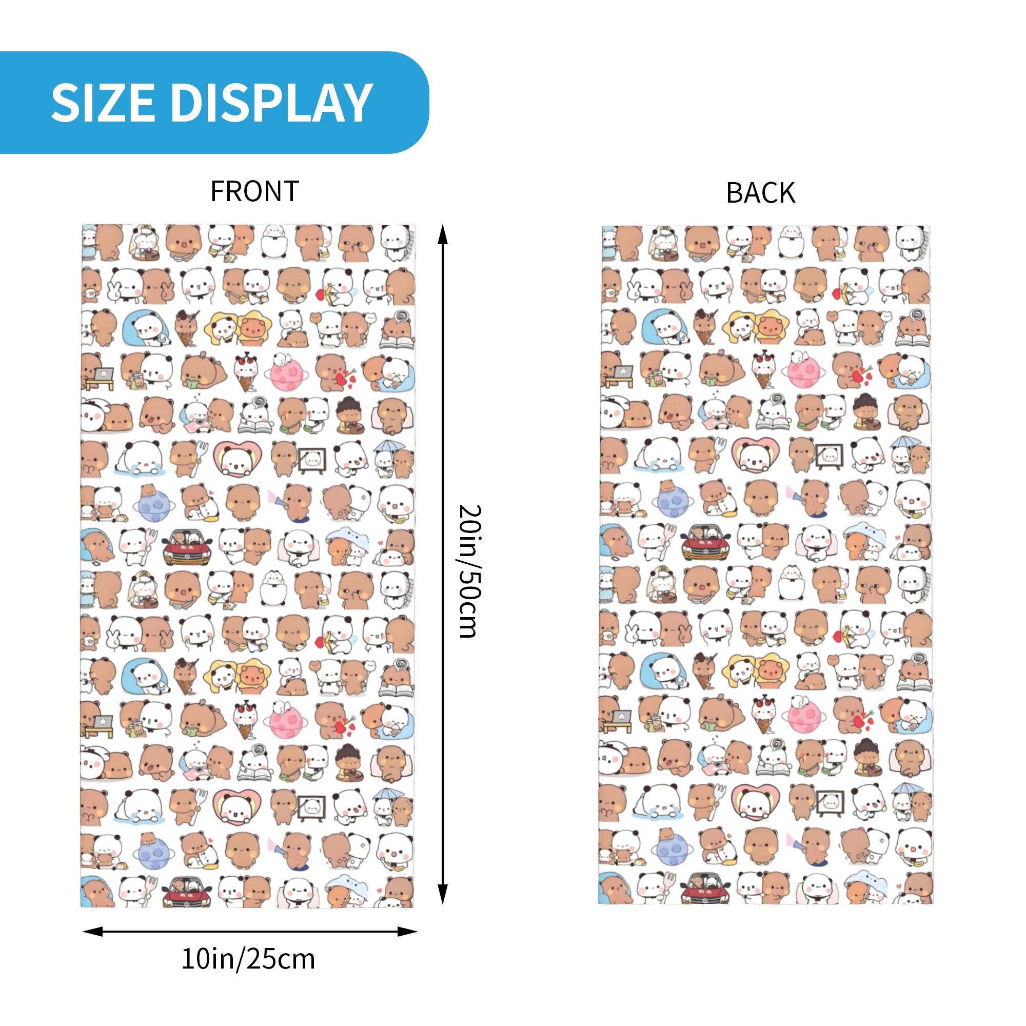 Custom Bear Cartoon Peach And  - Neck Gaiter Fleece 리뷰 및 가격