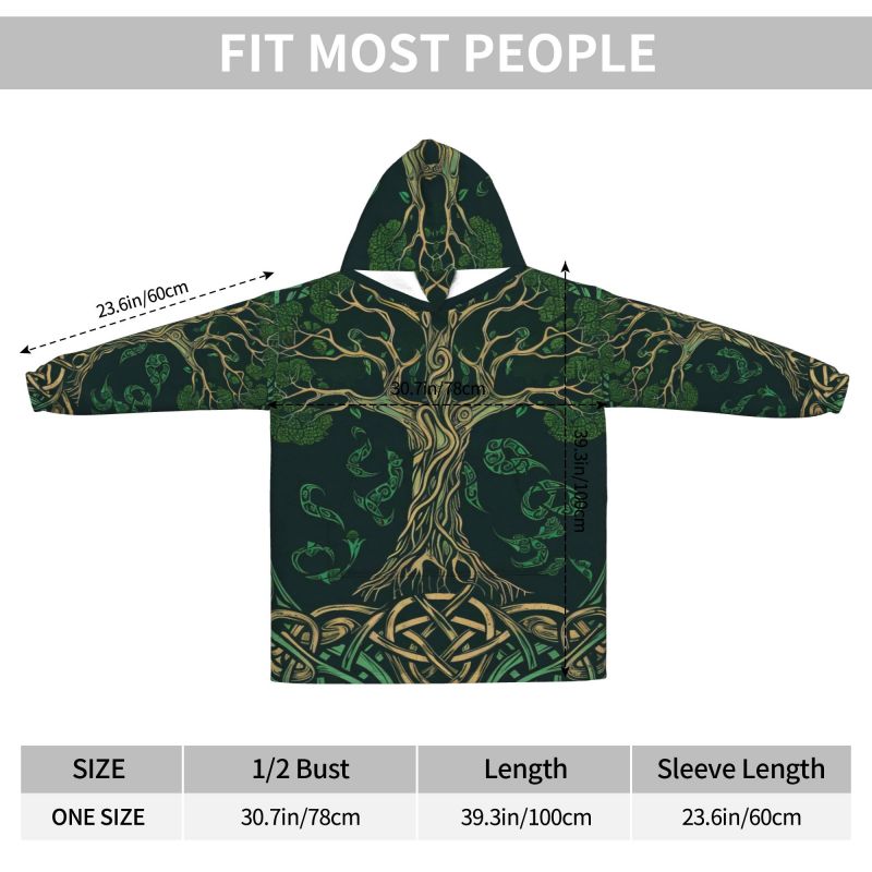 Tree of Life Celtic Pattern Bl - Sherpa Hoodie Fleece 리뷰 및 가격