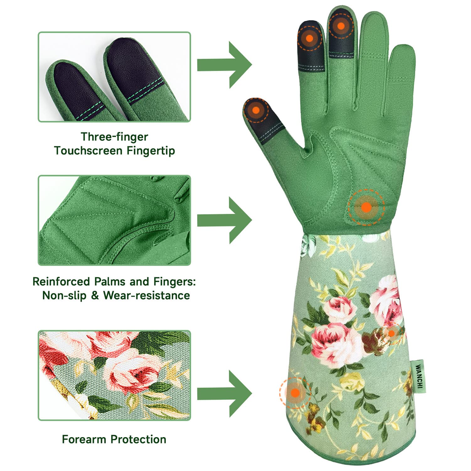 Women's Long Gardening Gloves, - Touch Screen Gloves 리뷰 및 가격