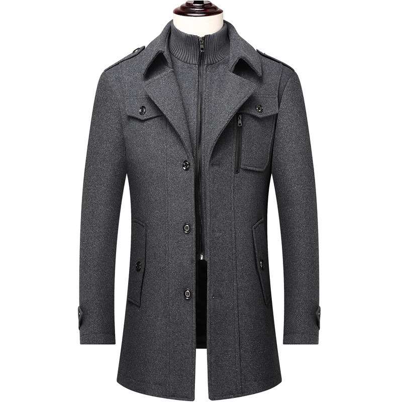 Men's Winter Wool Blend Coat D - Wool Coat Peacoat 리뷰 및 가격