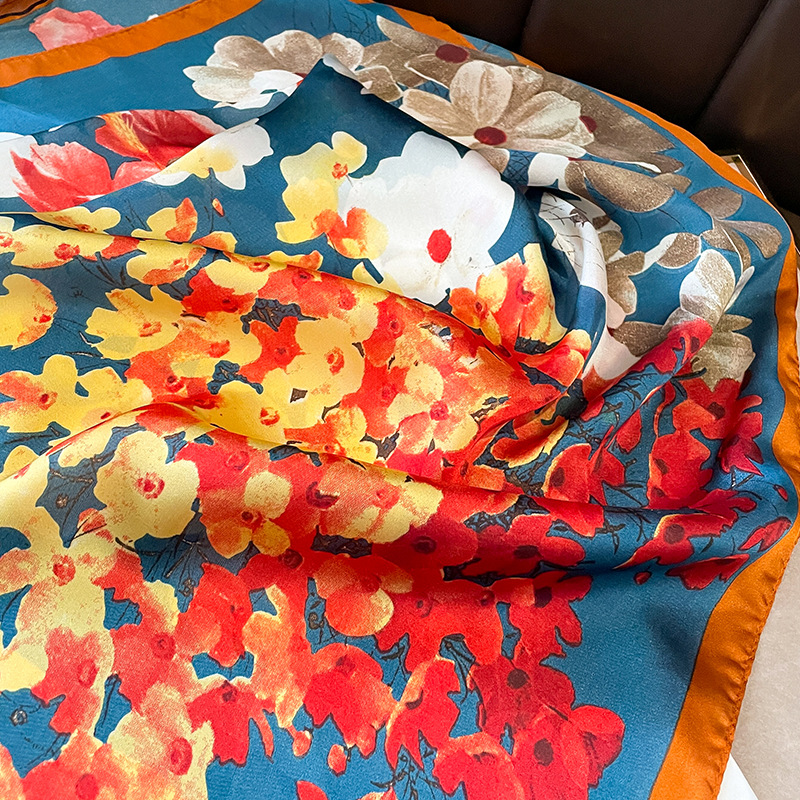 70x70cm Silk Scarf Square For  - Shawl Wrap Winter 리뷰 및 가격