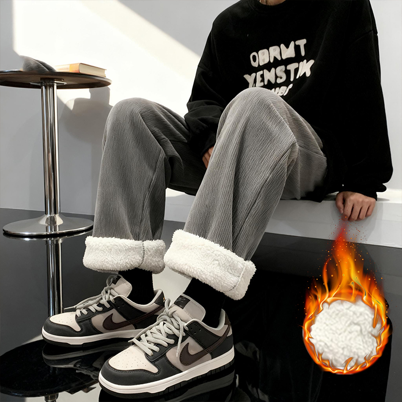 Thick Lamb Fleece Men's Pants  - Corduroy Pant Warm 리뷰 및 가격