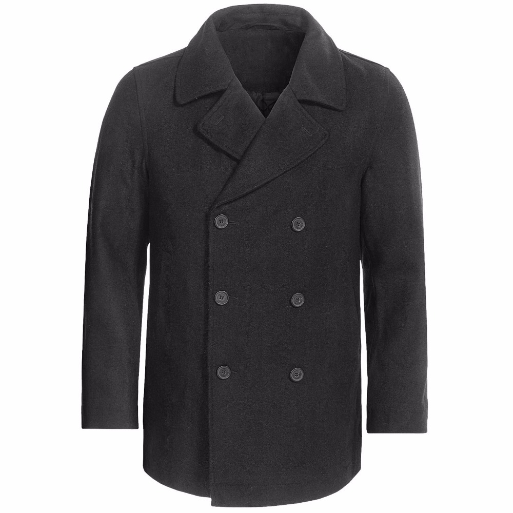 Custom Made Charcoal grey Pea  - Wool Coat Peacoat 리뷰 및 가격