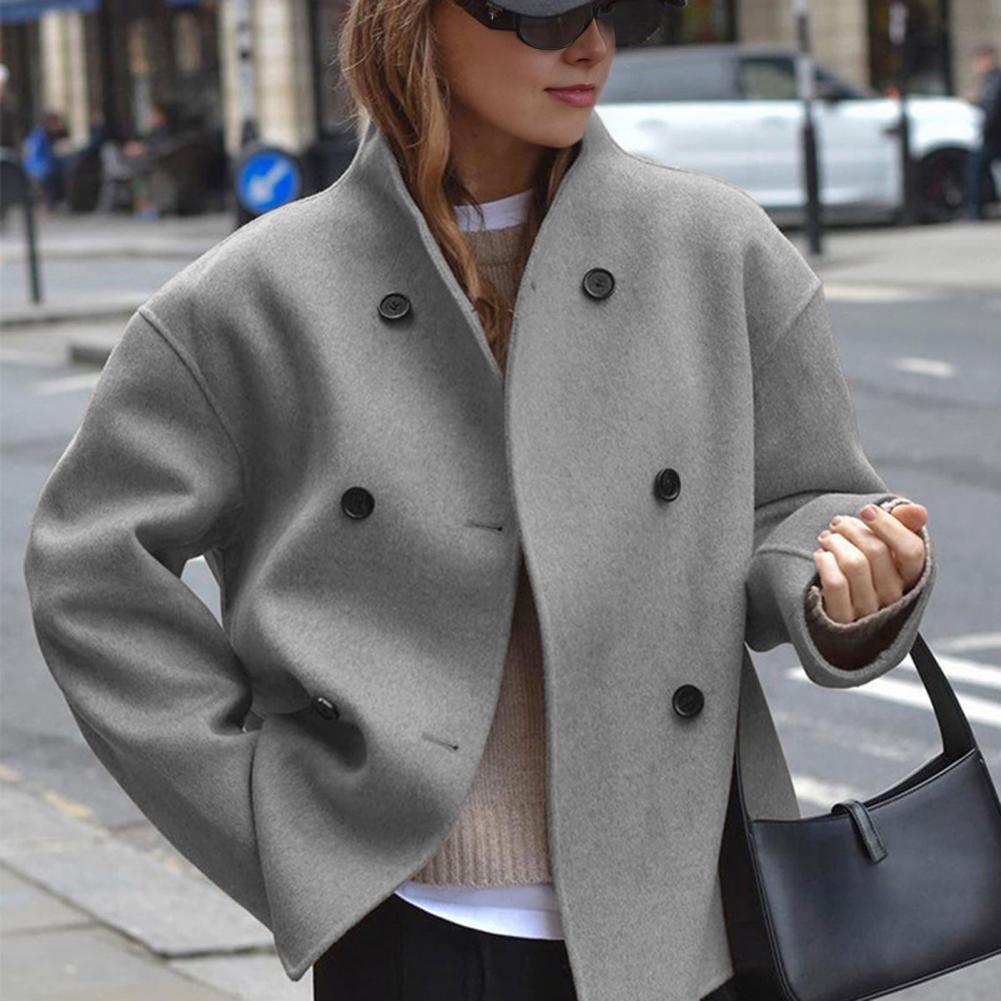 Women's Winter Cropped Wool Co - Wool Coat Peacoat 리뷰 및 가격