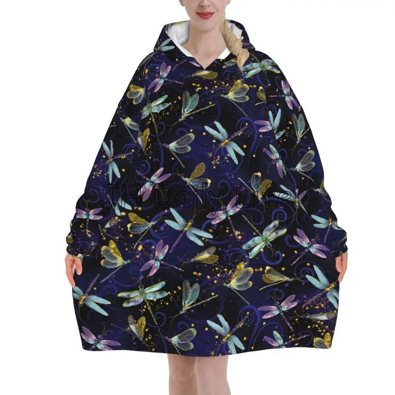 Dragonfly Galaxy Wearable Blan - Sherpa Hoodie Fleece 리뷰 및 가격