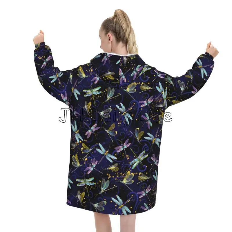 Dragonfly Galaxy Wearable Blan - Sherpa Hoodie Fleece 리뷰 및 가격
