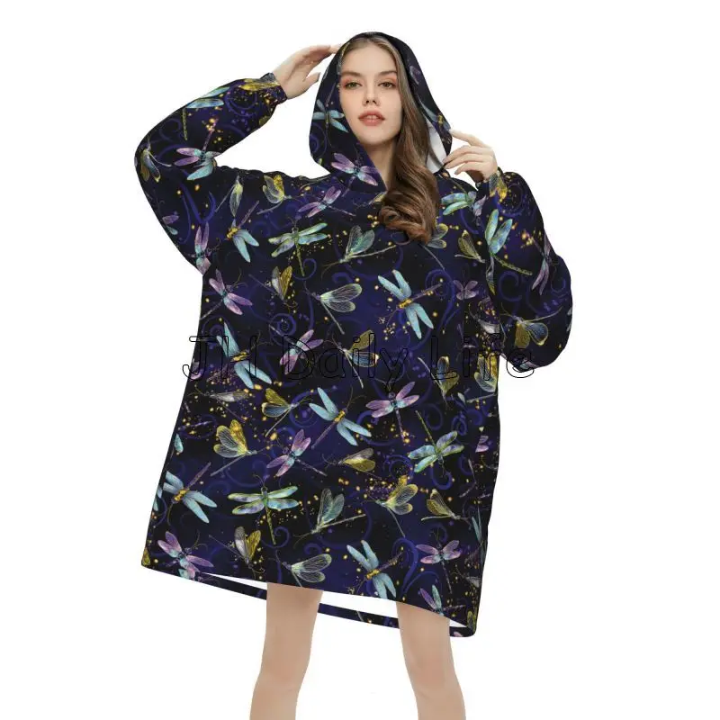 Dragonfly Galaxy Wearable Blan - Sherpa Hoodie Fleece 리뷰 및 가격