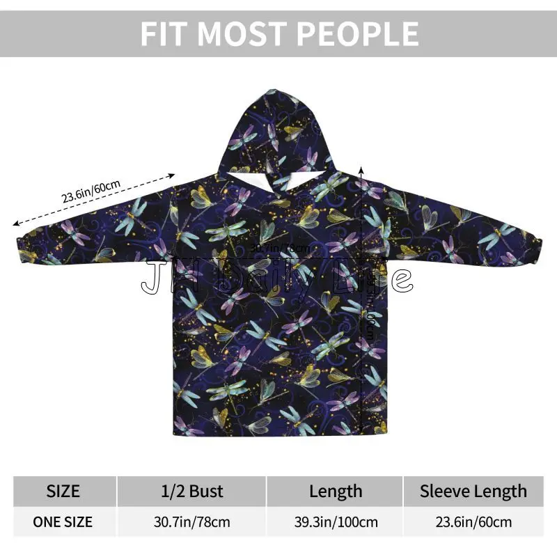 Dragonfly Galaxy Wearable Blan - Sherpa Hoodie Fleece 리뷰 및 가격