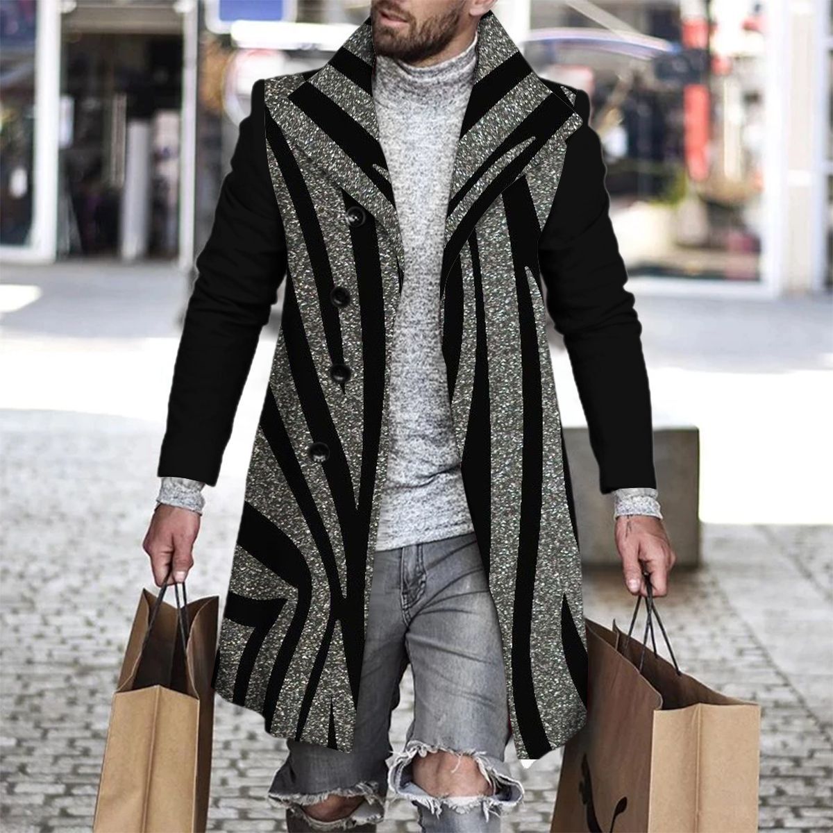 2025 Long Coat Men Mens Wool J - Wool Coat Peacoat 리뷰 및 가격