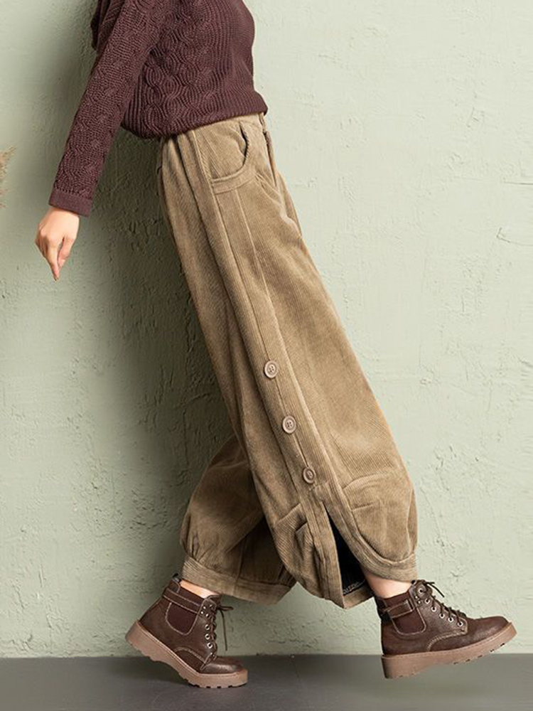 Korean Corduroy Women Pants Fa - Corduroy Pant Warm 리뷰 및 가격