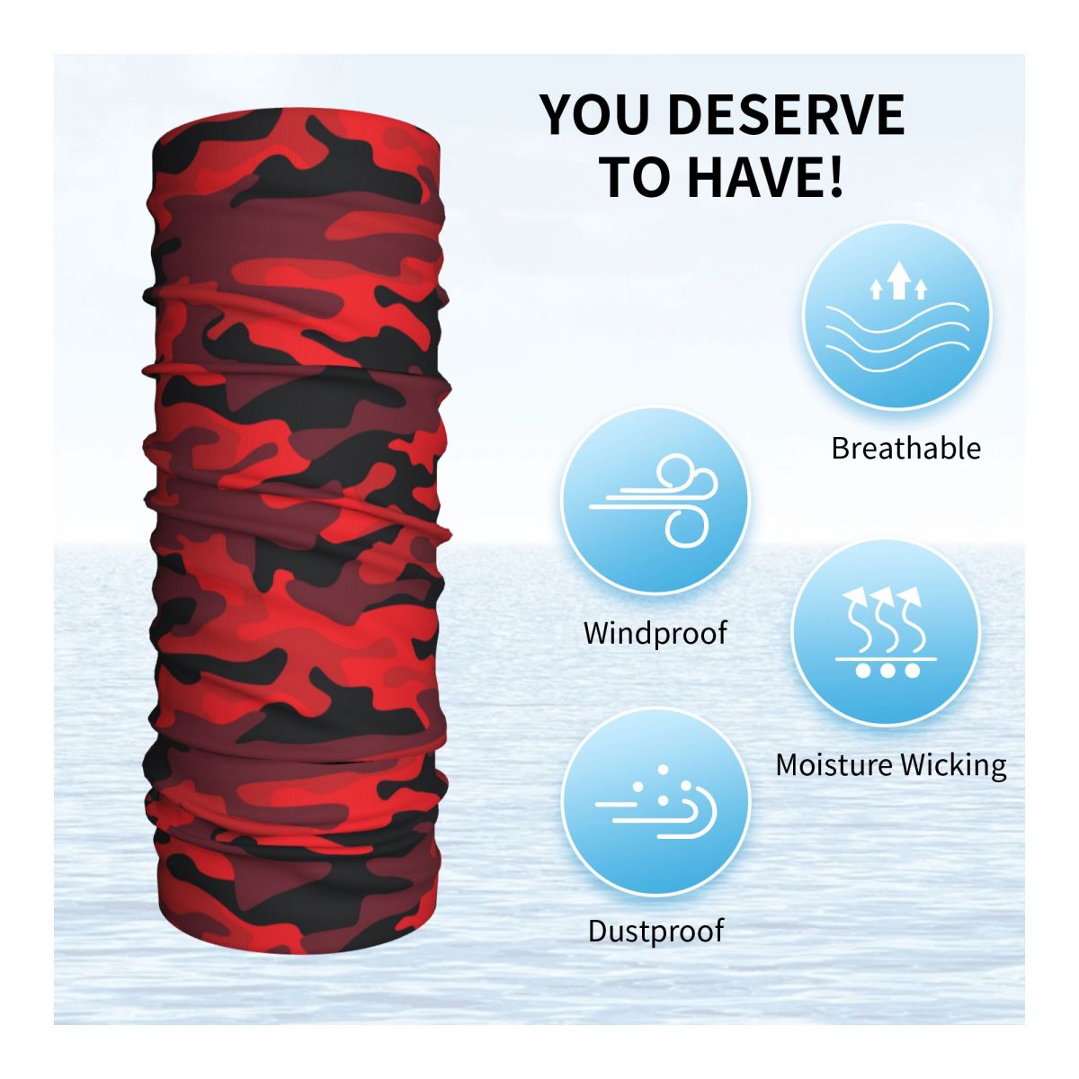 Militaryy Red Camouflage Banda - Neck Gaiter Fleece 리뷰 및 가격
